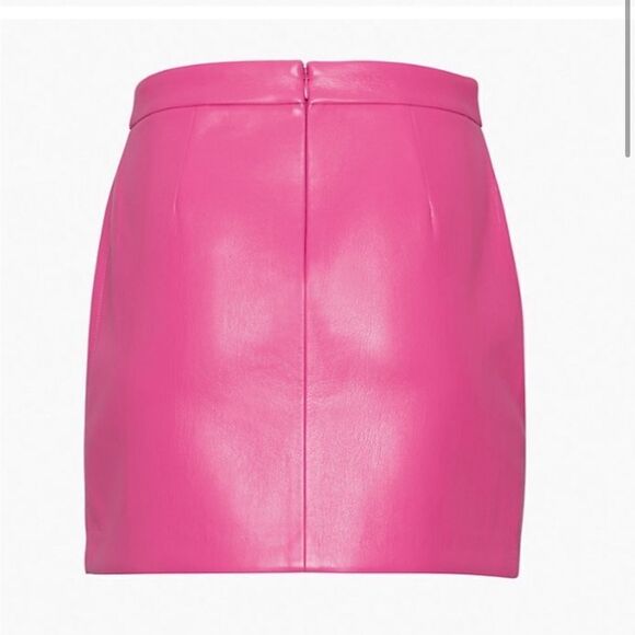 NWT Aritzia Wilfred Tempest / Patio Vegan Leather Mini Skirt in Vital Pink - Picture 3 of 6